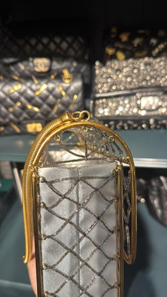 Rare Chanel 1990s Black Beaded Lucite Medium Flap Bag