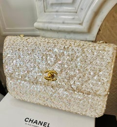 Rare Chanel 1991 Anna Wintour vintage sequined single flap bag