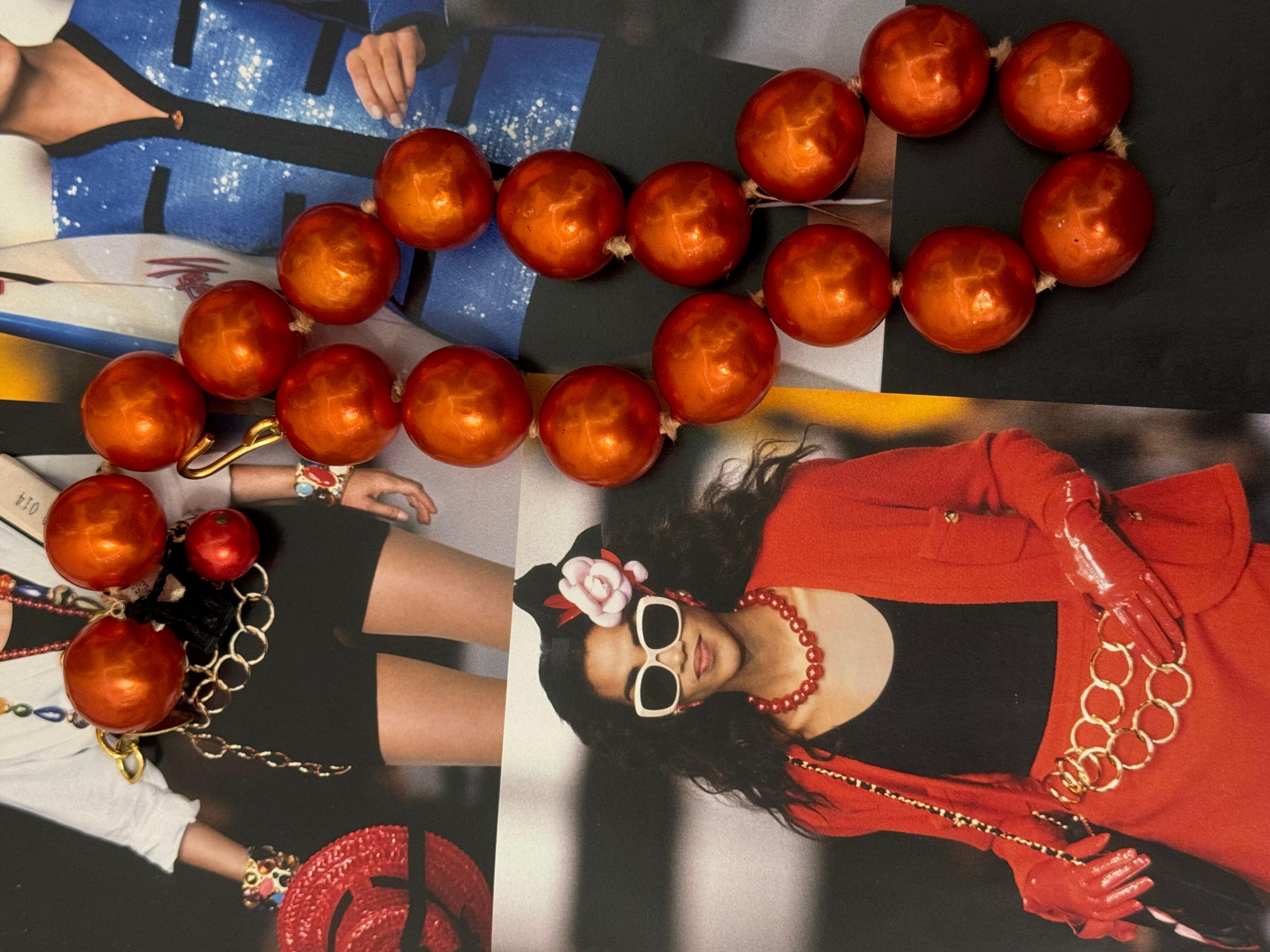 Raro collar gargantilla de perlas de cristal Gripoix Chanel 1991 de Karl Lagerfeld en venta 8