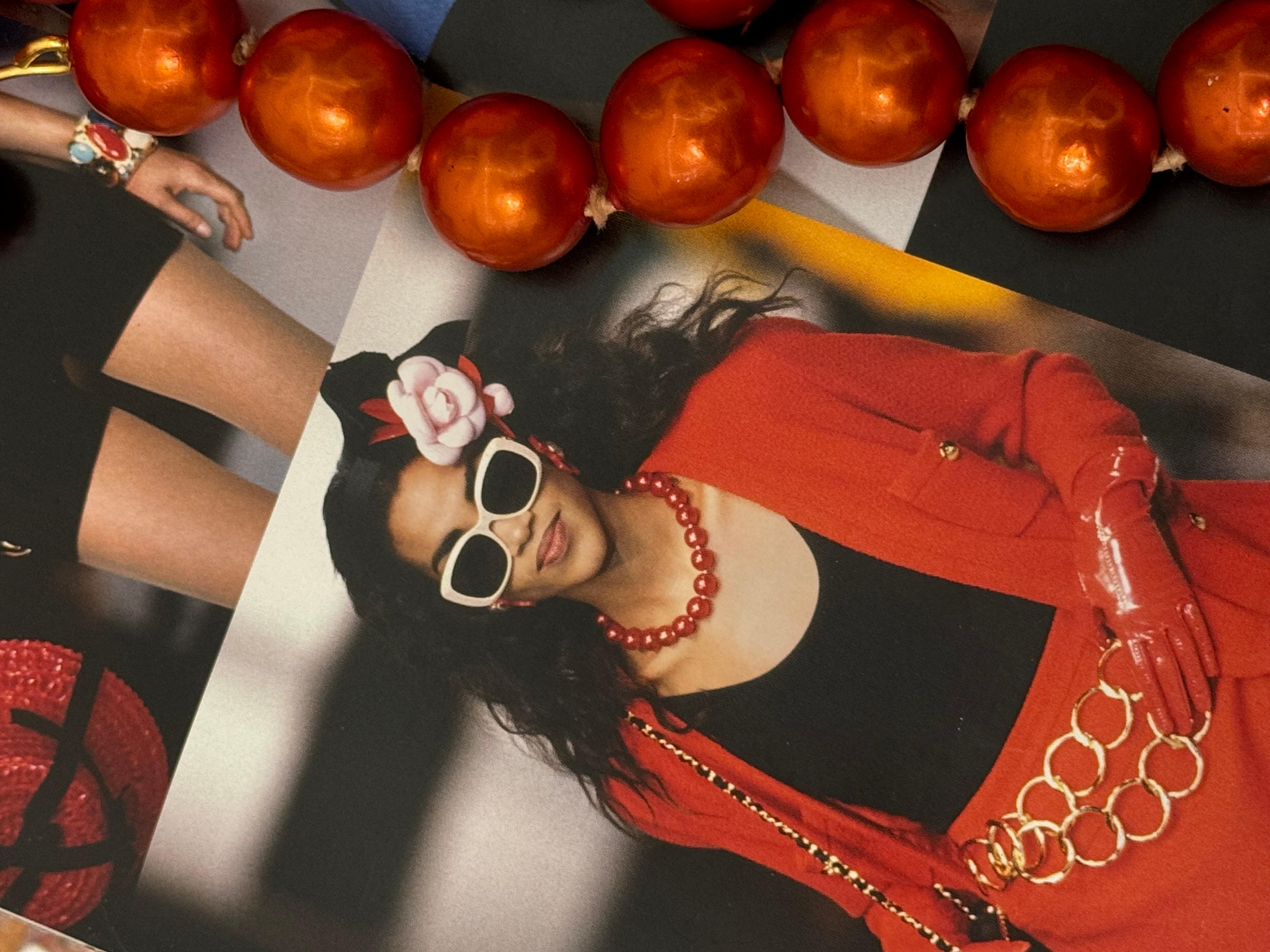 Raro collar gargantilla de perlas de cristal Gripoix Chanel 1991 de Karl Lagerfeld en Bueno estado para la venta en PARIS, FR