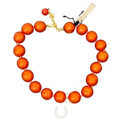 Rara collana Chanel 1991 con perle di vetro Gripoix di Karl Lagerfeld