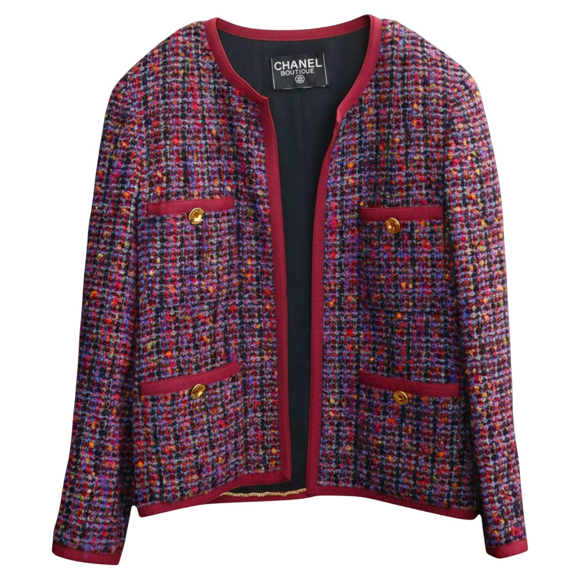 Rare Chanel 1991 Hip Hop Collection Fancy Tweed Wool Jacket