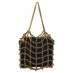 Rare Chanel 1994 Miniature Caged Silk Evening Bag 24k GHW 68049