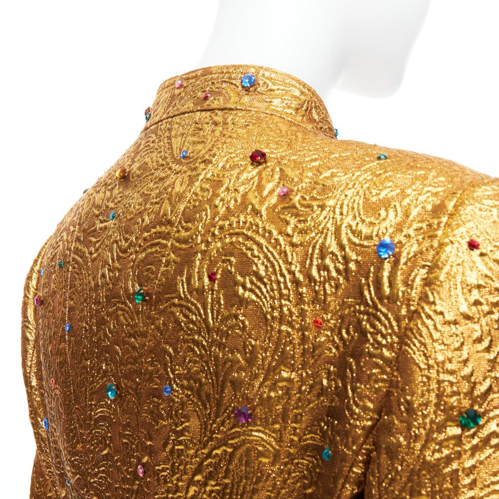 rare CHANEL 1996 Runway  Byzantine gold brocade rhinestone embellished jacket 5