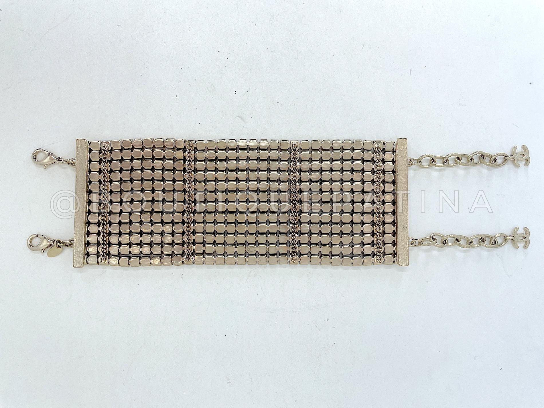 Store item: 67574
Exclusive to Lagerfeld's 19A collection - these mesh-crystal bracelets from Karl Lagerfeld's runway show we have available in two pairs - and it took us over a year to locate two sets of pairs! 

Probably one of the most elusive