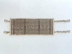 Rare Chanel 19A Egypt Crystal Mesh Rainbow Strass Bracelet Multicolor  67574