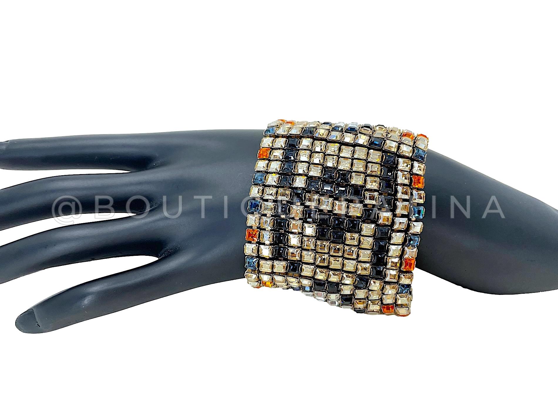 Rare Chanel 19A Egypt Crystal Mesh Rainbow Strass Bracelet Multicolor  67574 For Sale 1