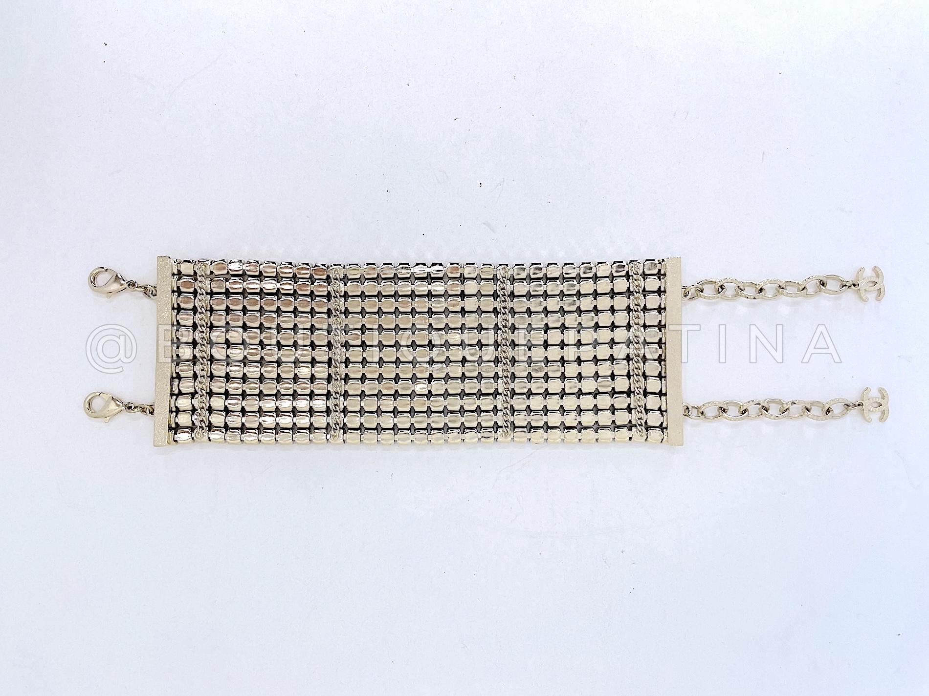 Store item: 67668
Exclusive to Lagerfeld's 19A collection - these mesh-crystal bracelets from Karl Lagerfeld's runway show we have available in two pairs - and it took us over a year to locate two sets of pairs! 

Probably one of the most elusive