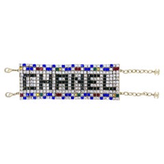 Rare Chanel 19A Egypt Crystal Mesh Rainbow Strass Bracelet Multicolor 67668