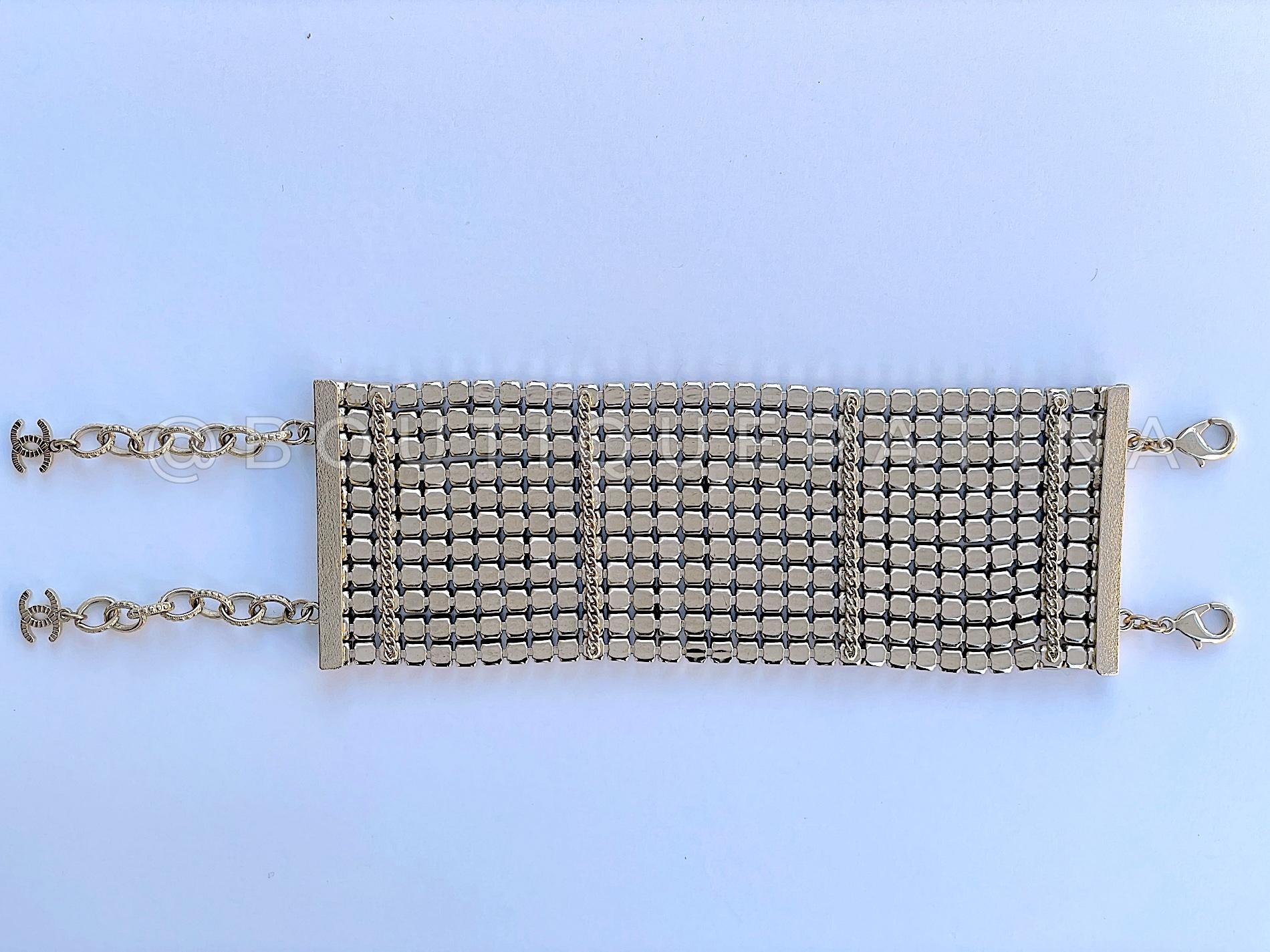 Store item: 68306
Exclusive to Lagerfeld's 19A collection - these mesh-crystal bracelets from Karl Lagerfeld's runway show we have available in two pairs - and it took us over a year to locate two sets of pairs! 

Probably one of the most elusive