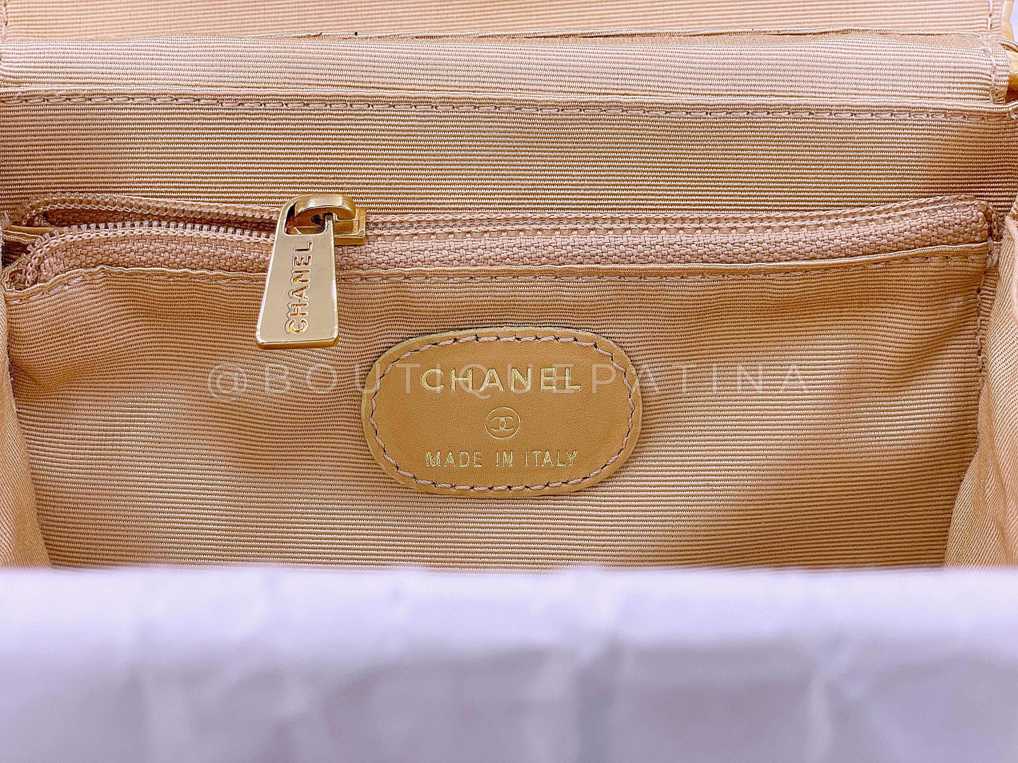 Rare Chanel 2000 Vintage Rattan Wicker Mini Flap Bag 24k GHW 67780 For Sale 7