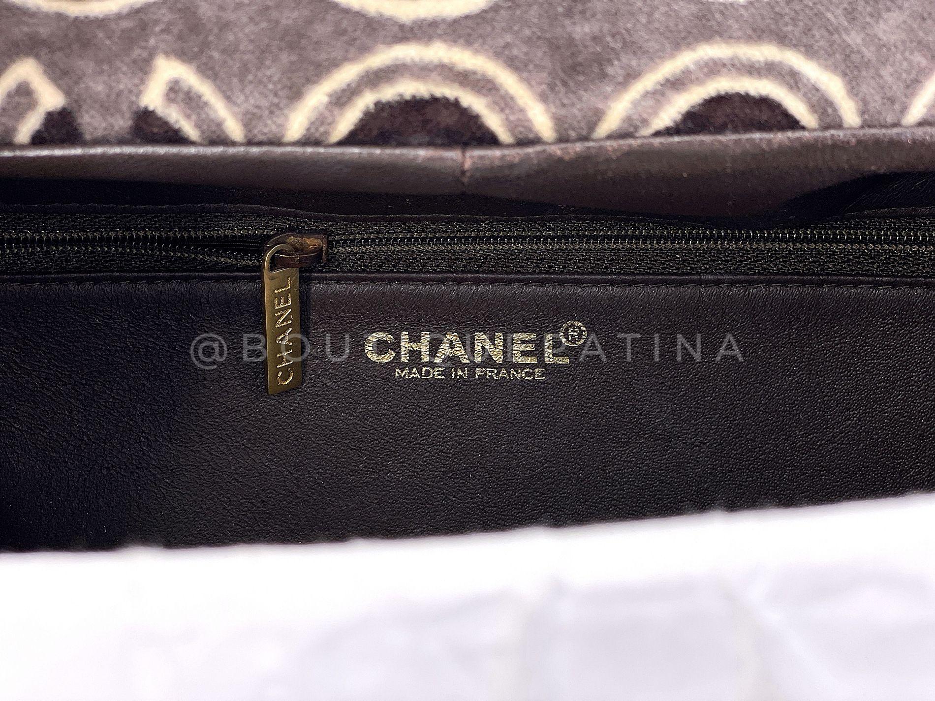Chanel 2002 Vintage Velvet COCO Retro Sac à poignée supérieure 24 GHW 67879 en vente 7
