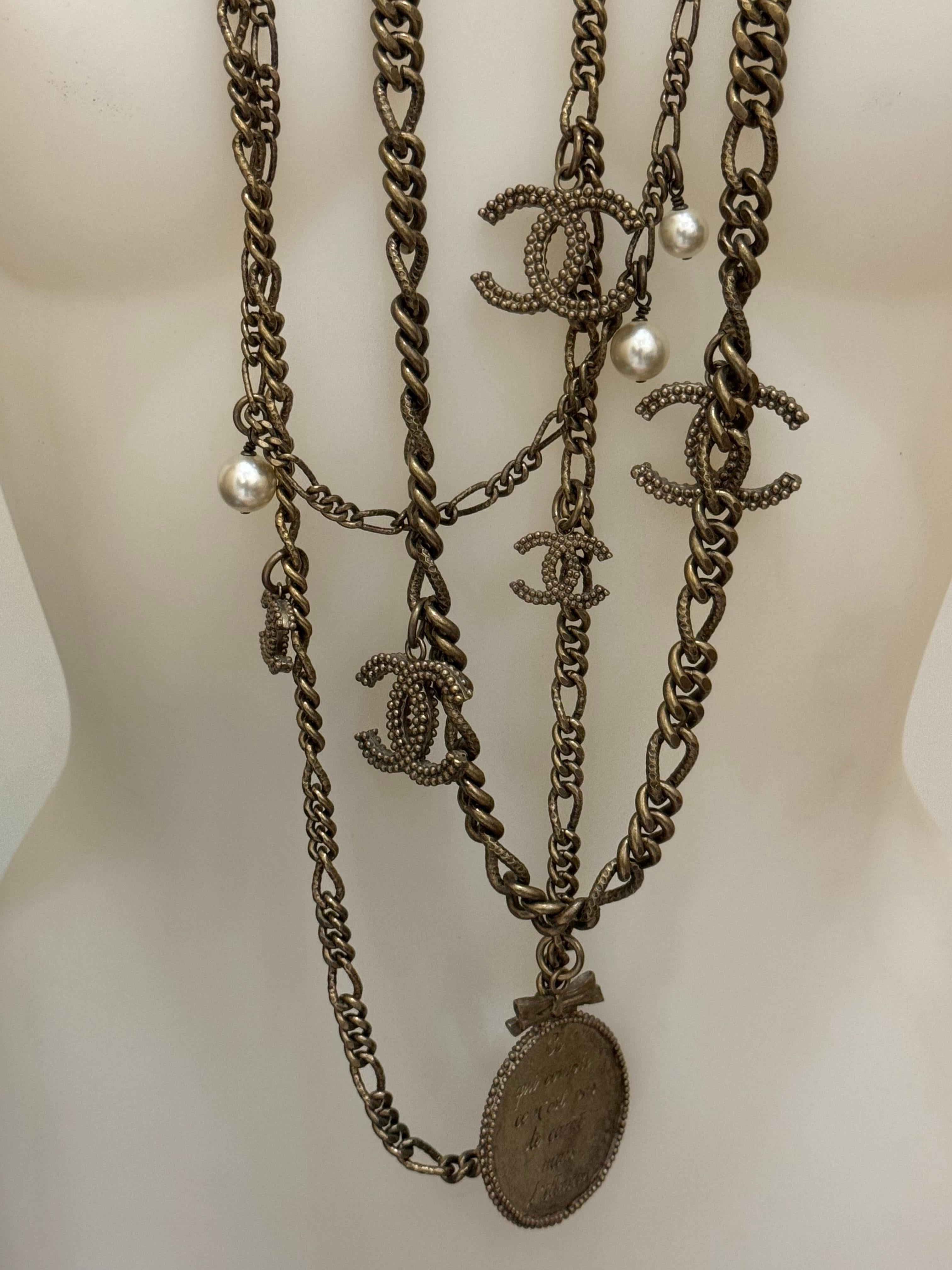 Rare Chanel 2005 the devil wears Prada multi strand sautoir necklace in vendita 6