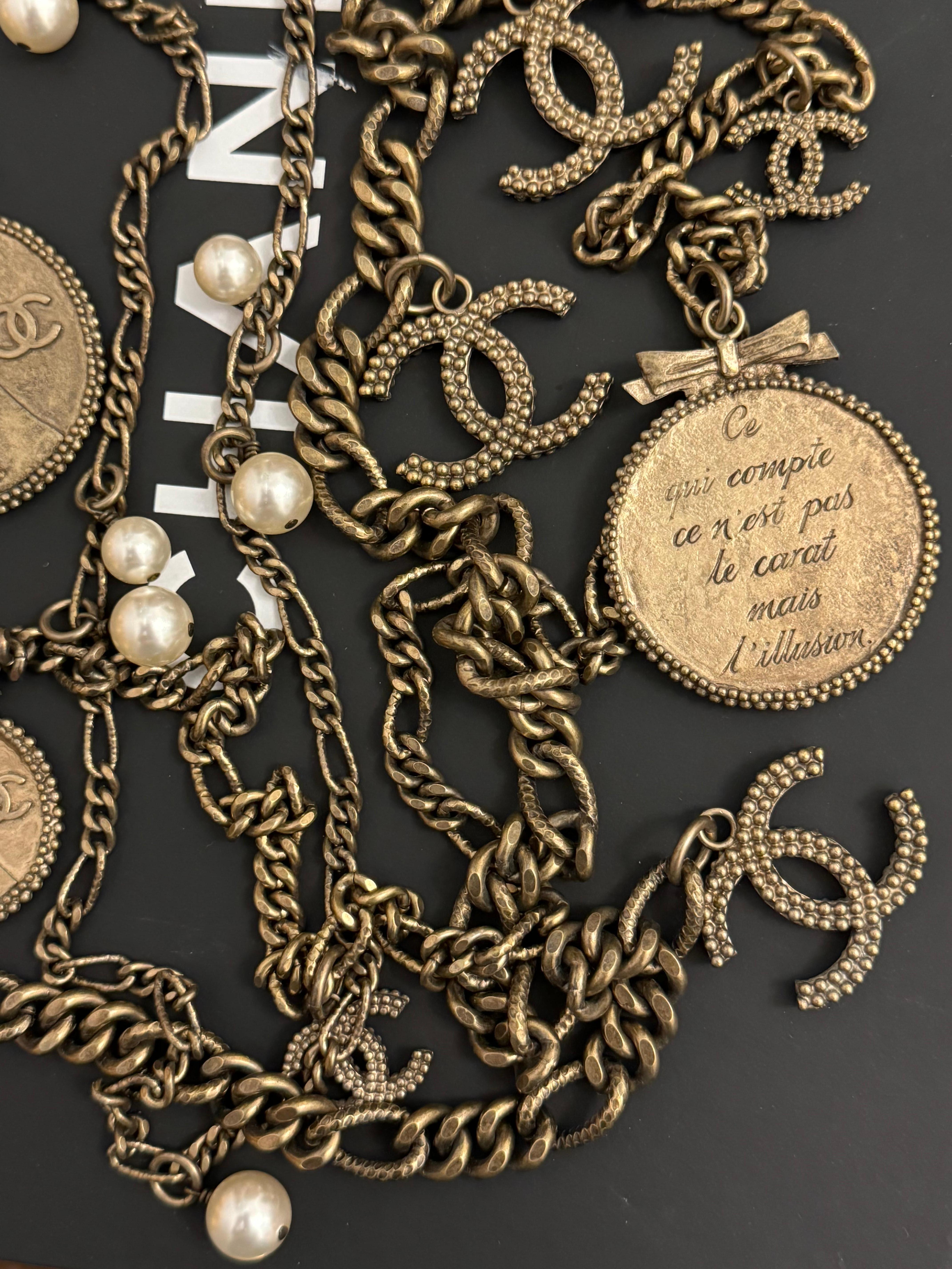 Rare Chanel 2005 the devil wears Prada multi strand sautoir necklace in vendita 1