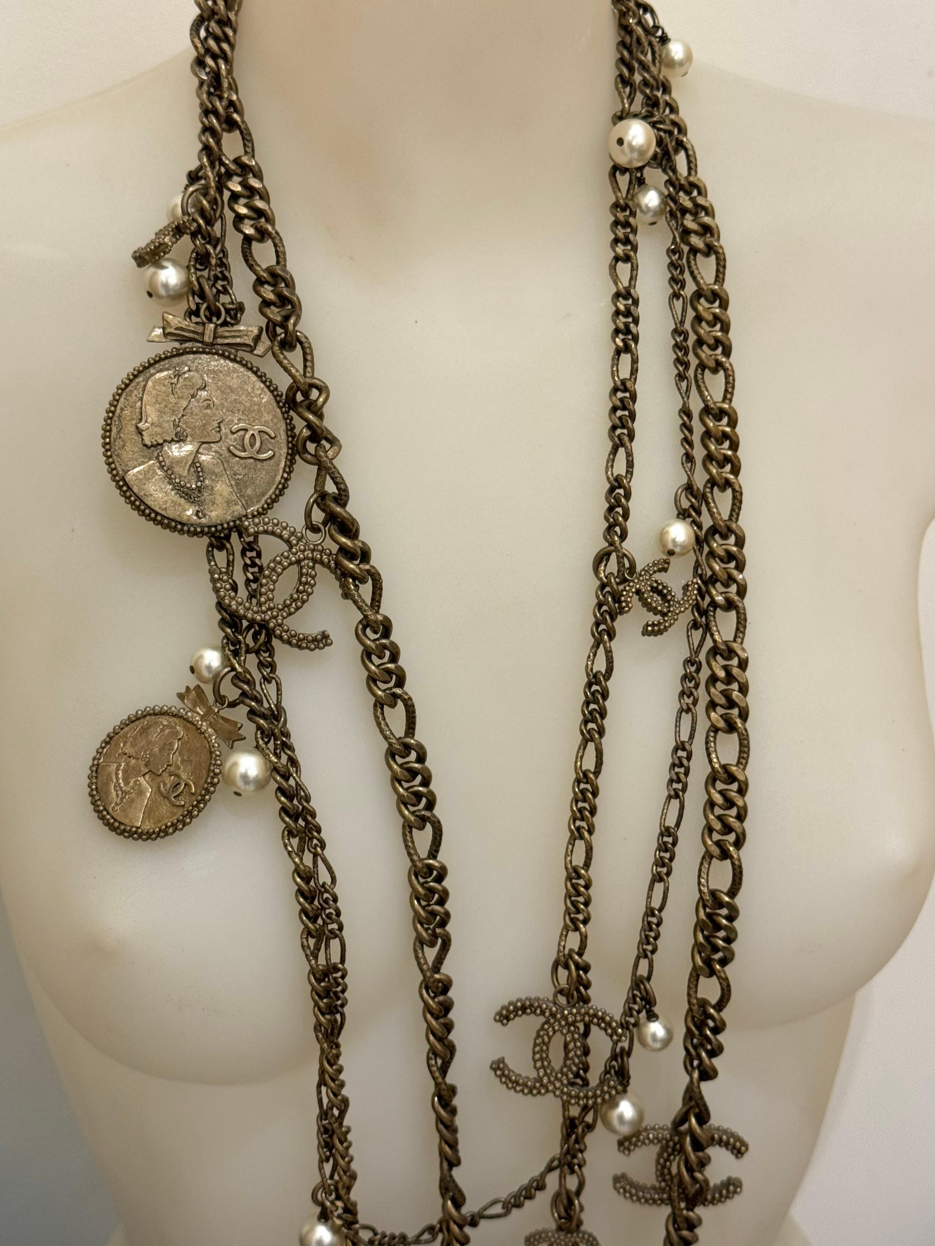 Rare Chanel 2005 the devil wears Prada multi strand sautoir necklace in vendita 5