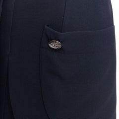 rare CHANEL 2015 Runway black silk white cotton collar trompe loeil dress FR36 S