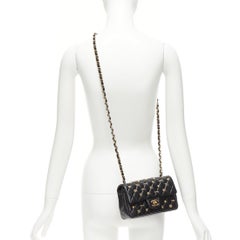 rare CHANEL 2019 Egyptian Amulet Limited Lucky Charms CC black leather flap bag