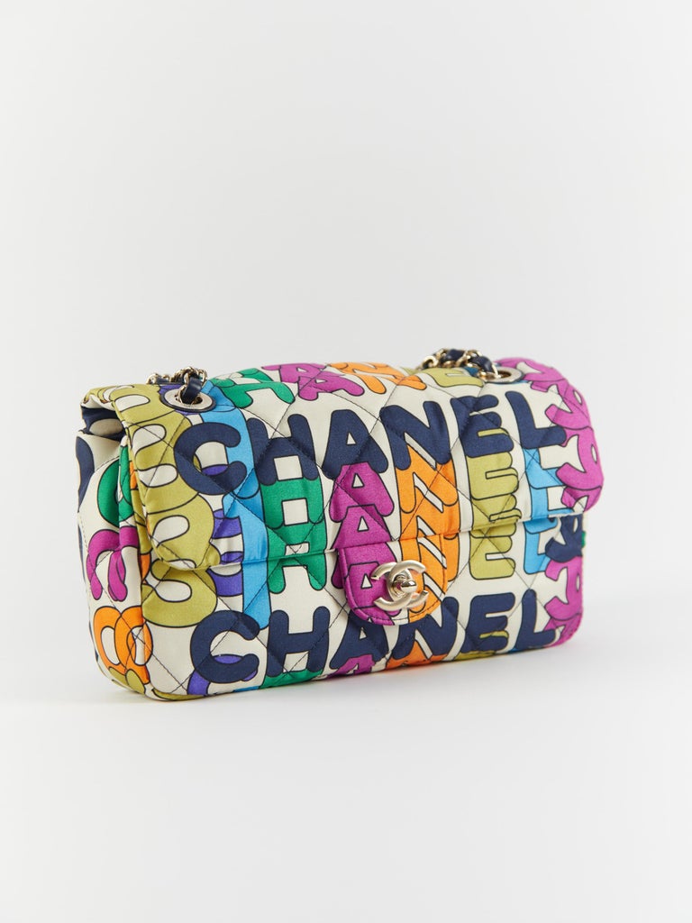 RARE CHANEL 21K RAINBOW FLAP BAG Multicolor with Gold-tone