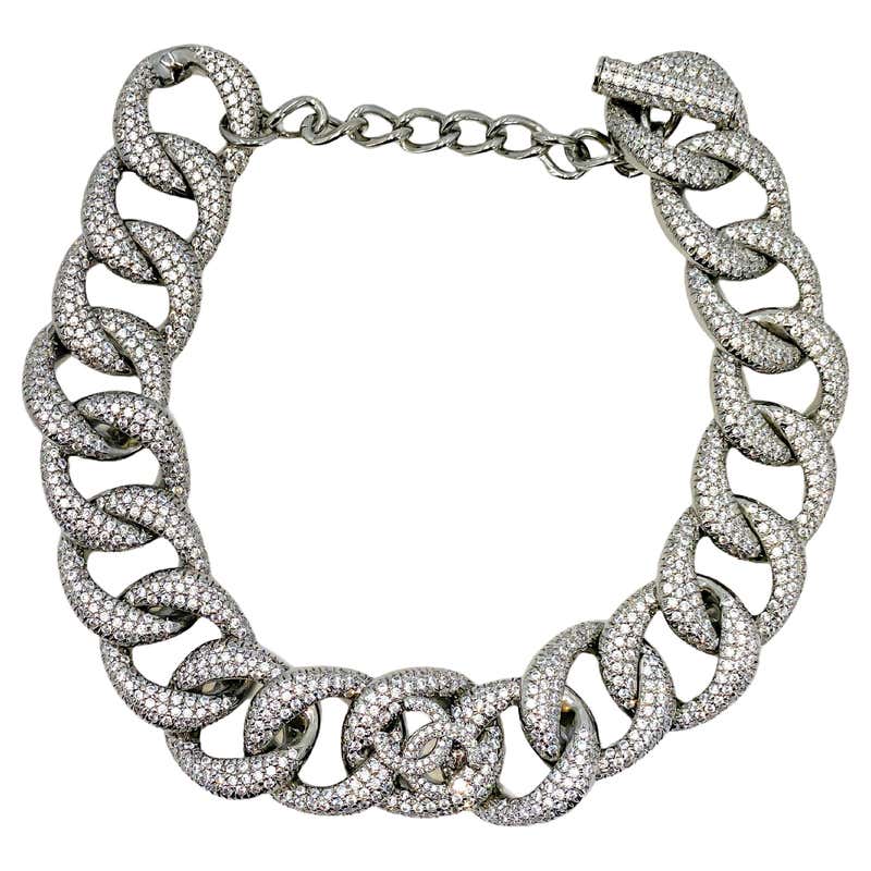 Chanel Vintage 95A Turnlock CC Choker Necklace Chunky Chain 66407 For ...