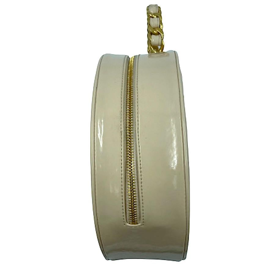 Women's Rare Chanel 90's Round Beige Handbag For Sale