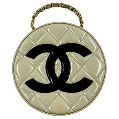 Vintage Rare Chanel 90's Round Beige Handbag