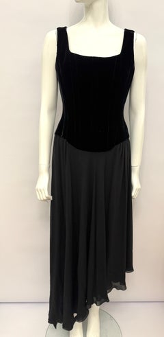 Rare Chanel Archival F/W 1993 velvet corset bustier silk gown Lauren Bezos