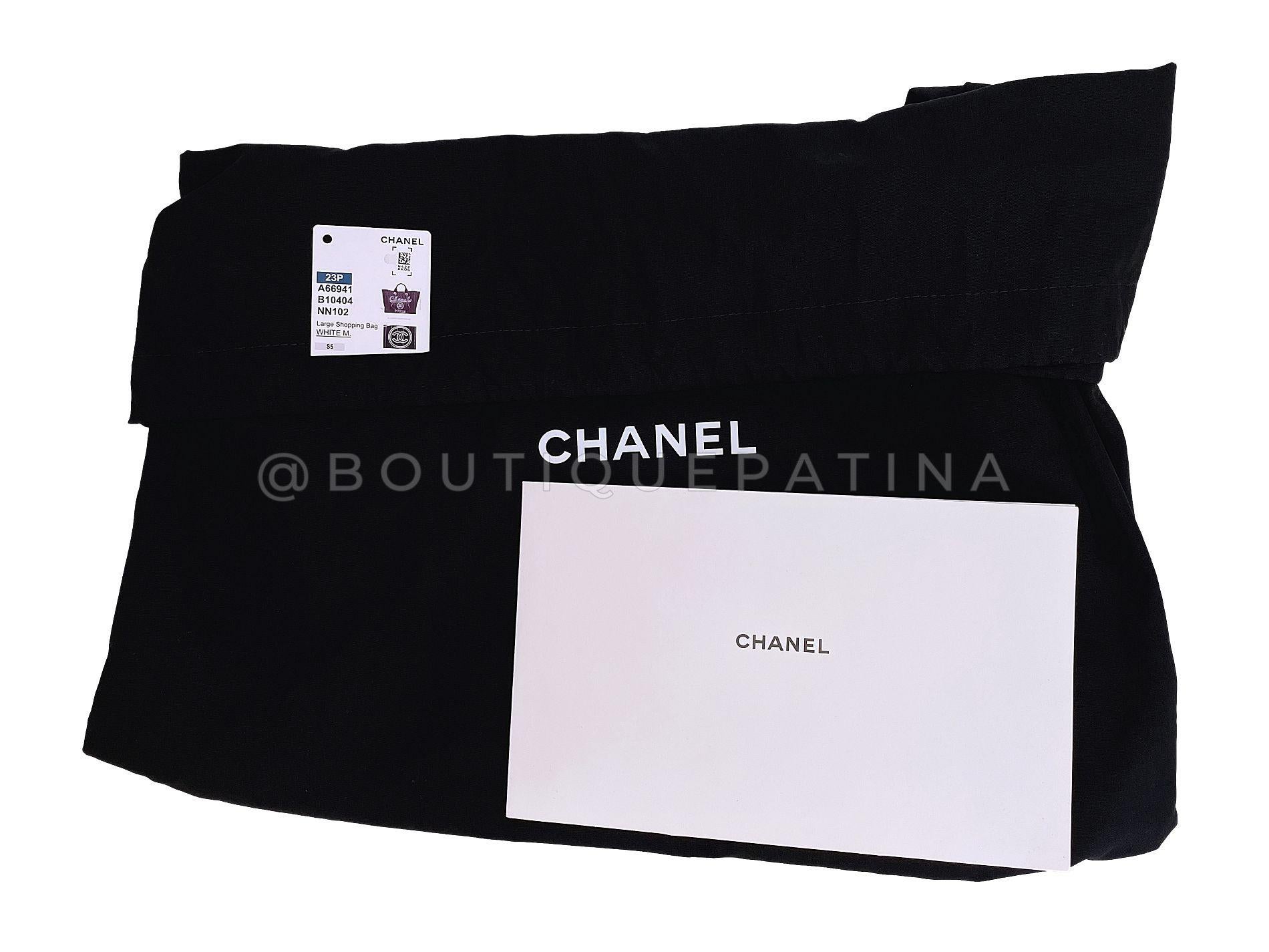 Rare Chanel Baseball Jersey Large Deauville Tote Bag 67968 For Sale 12