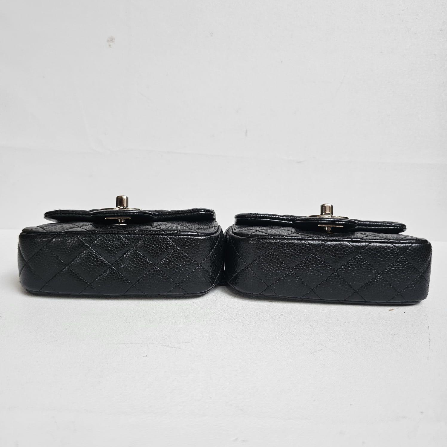 Rare Chanel Black Caviar Mini Twin Flap Crossbody Bag In Good Condition For Sale In Jakarta, Daerah Khusus Ibukota Jakarta