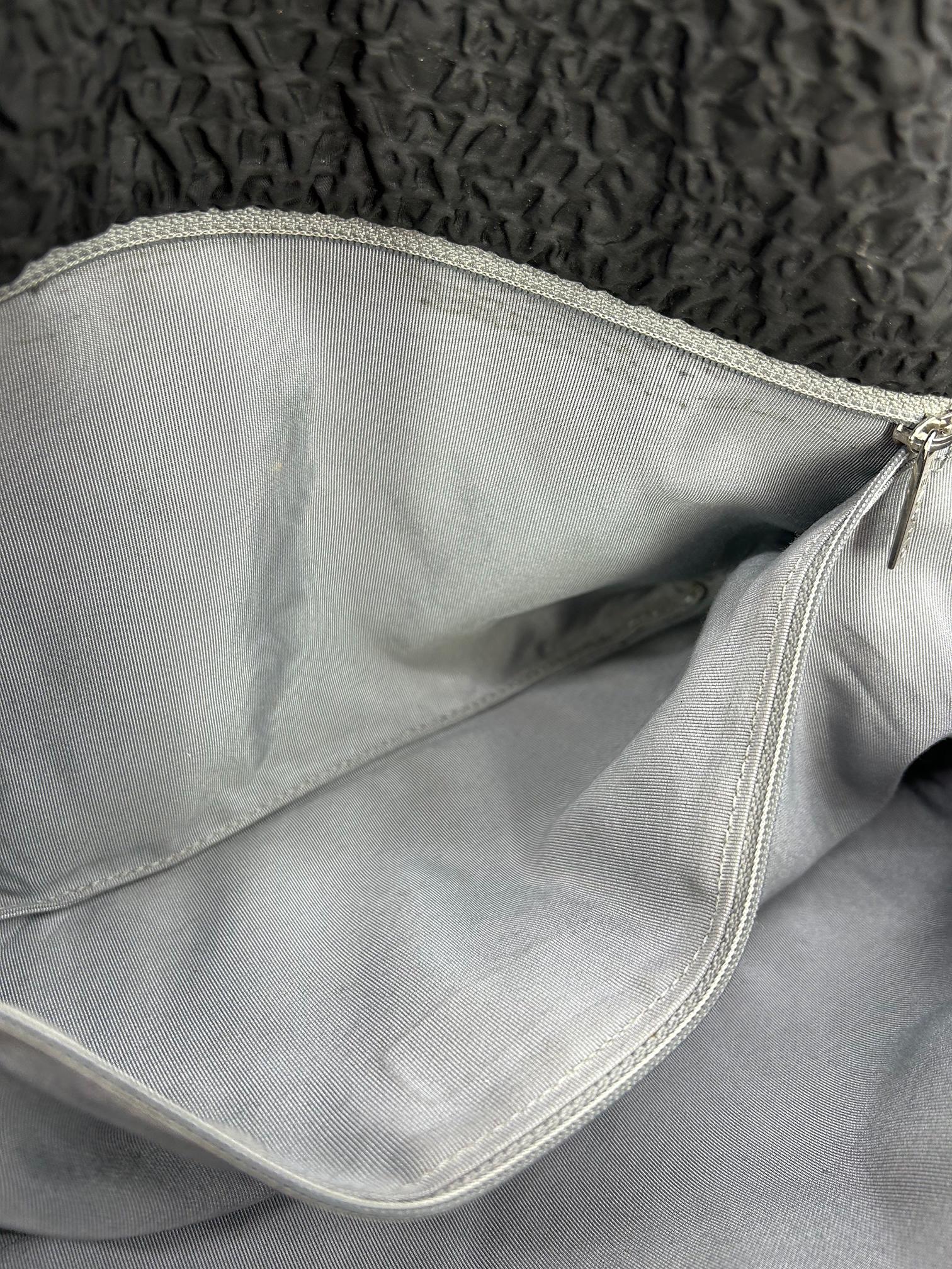 RARE Chanel Black Cloquèe XL Classic Flap For Sale 9