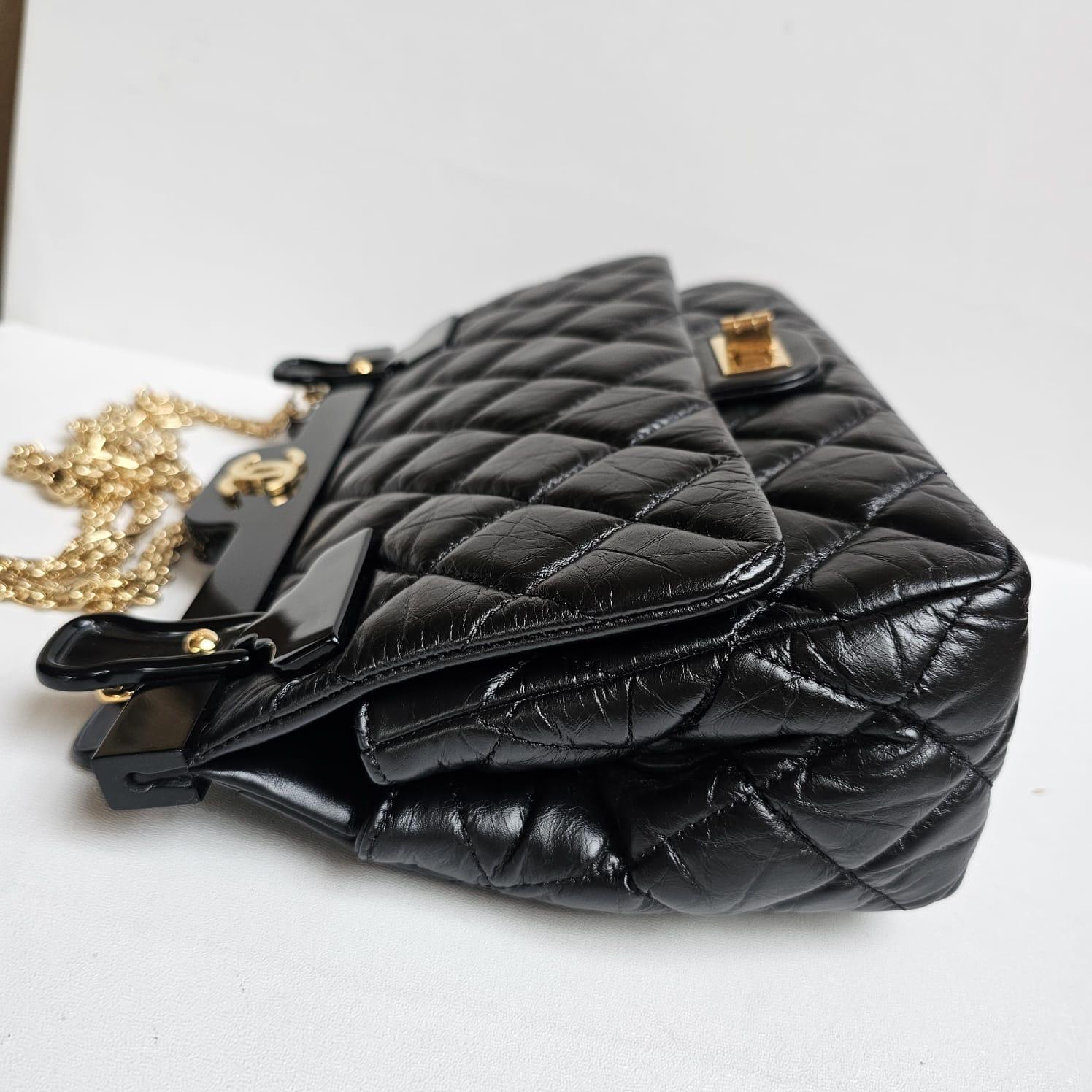 Rare Chanel Black Hanger Reissue Medium Flap Bag For Sale 6