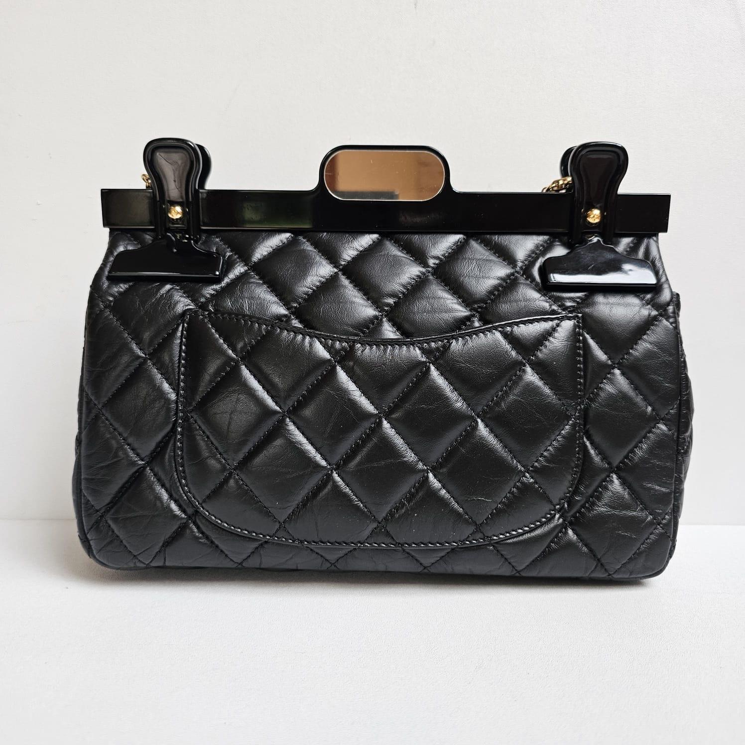 Rare Chanel Black Hanger Reissue Medium Flap Bag For Sale 2