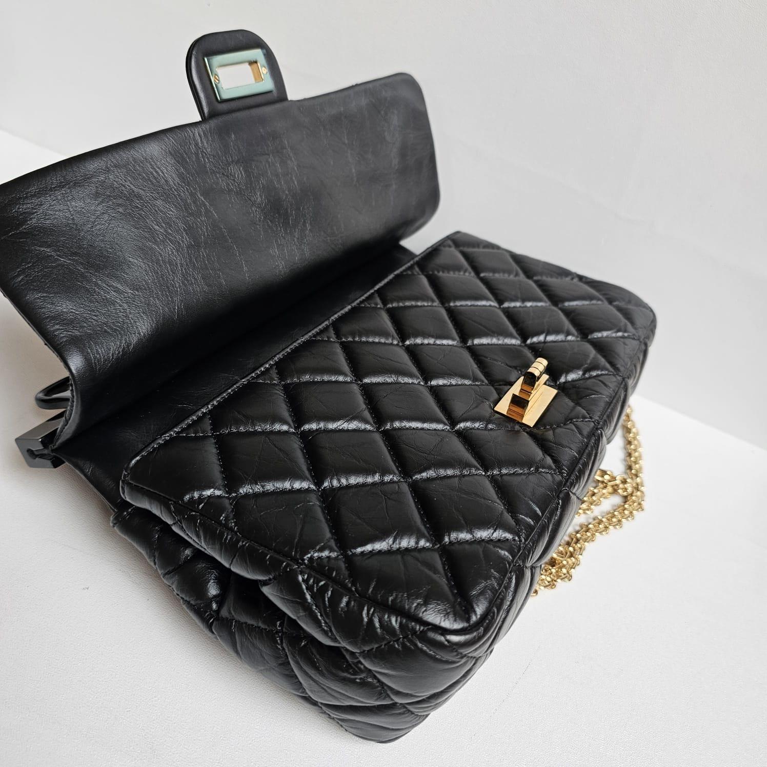 Rare Chanel Black Hanger Reissue Medium Flap Bag For Sale 3
