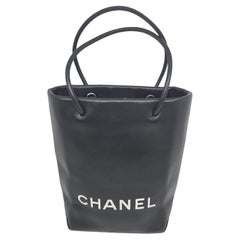 Rare Chanel Black Lambskin Mini Tote Bag
