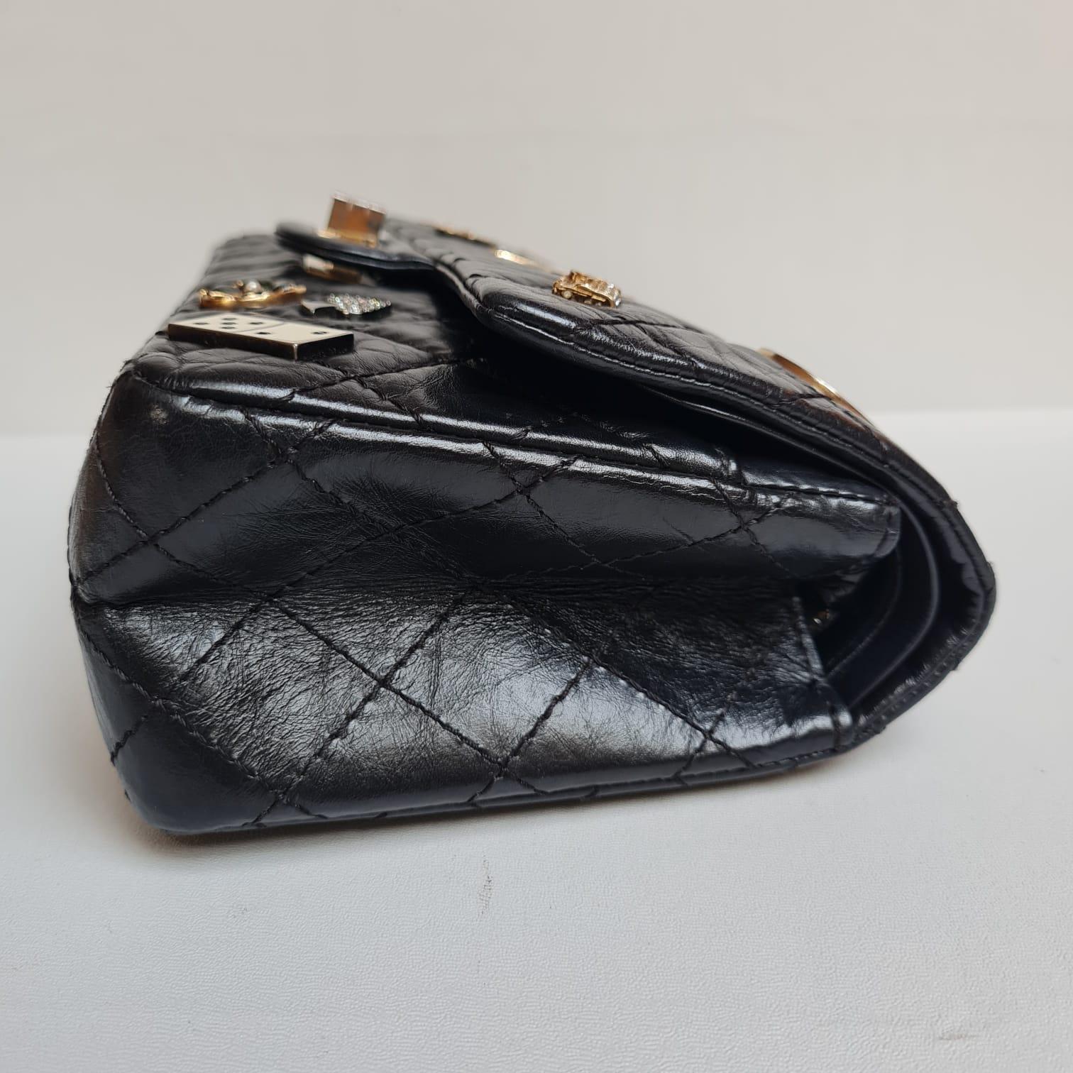 Rare Chanel Black Reissue 2.55 225 Medium Casino Charm Double Flap Bag 4