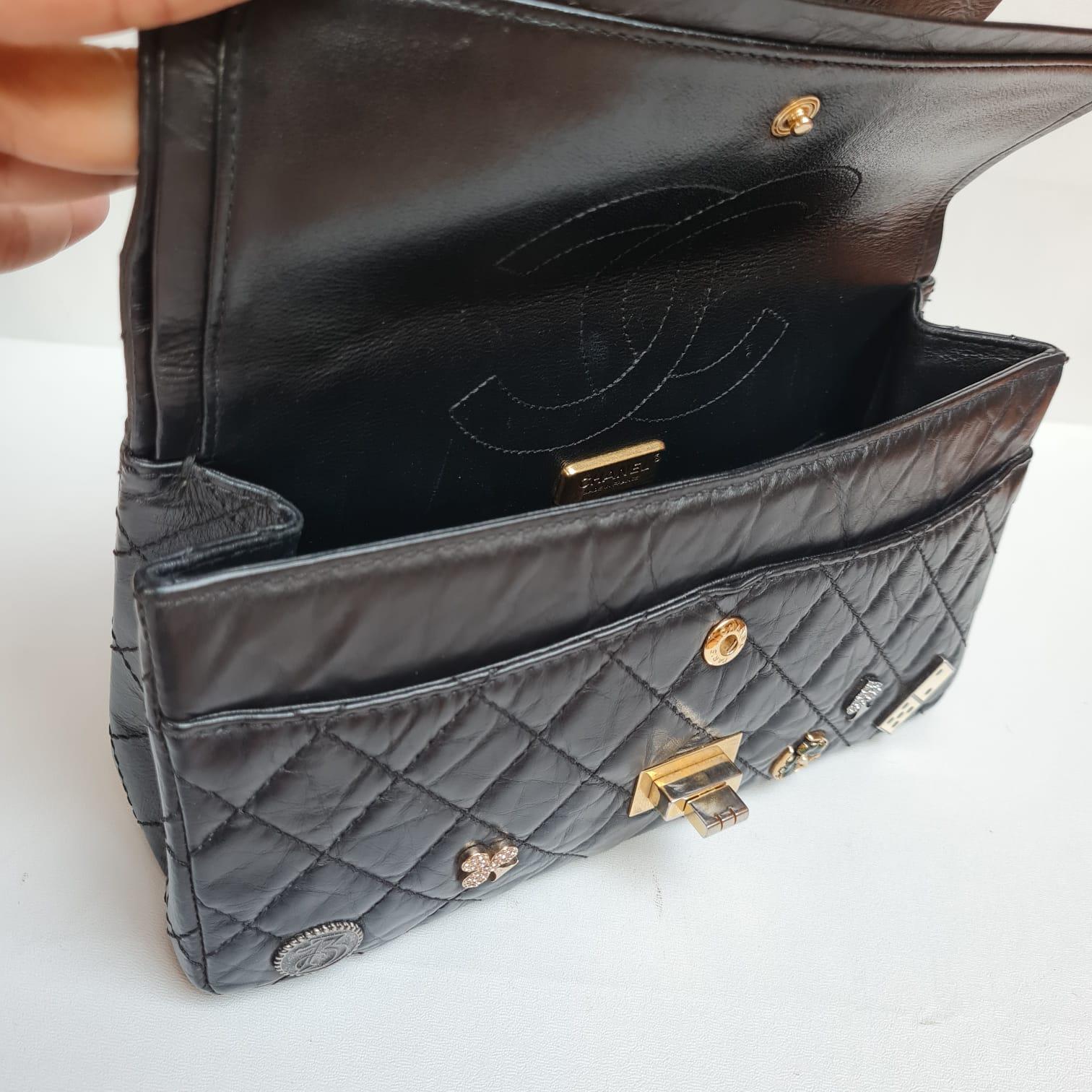 Rare Chanel Black Reissue 2.55 225 Medium Casino Charm Double Flap Bag 6