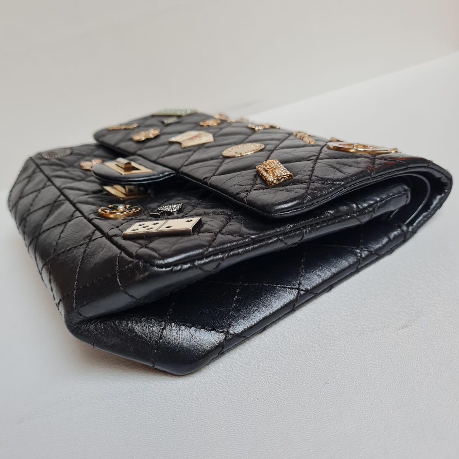 Rare Chanel Black Reissue 2.55 225 Medium Casino Charm Double Flap Bag 13