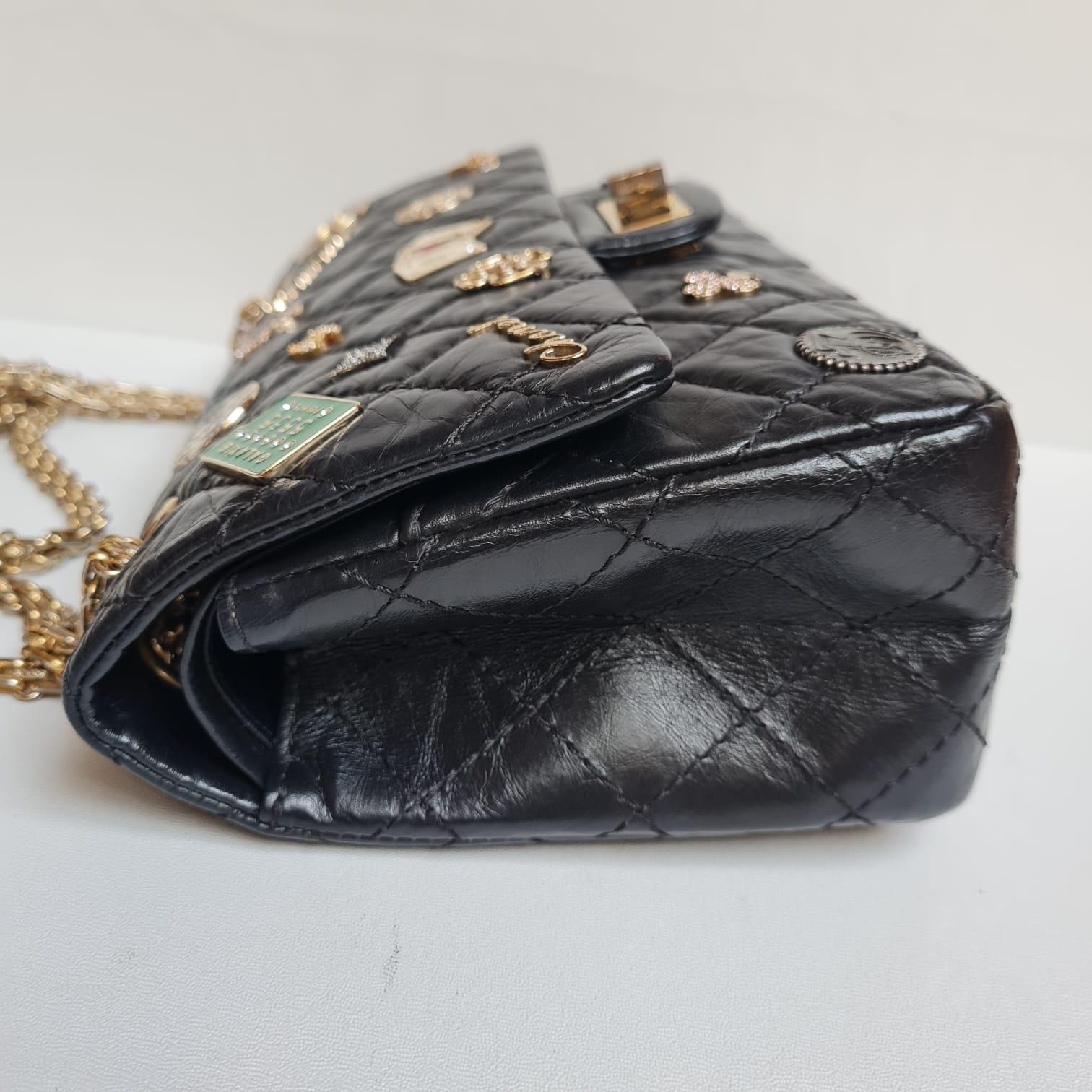 Rare Chanel Black Reissue 2.55 225 Medium Casino Charm Double Flap Bag 2