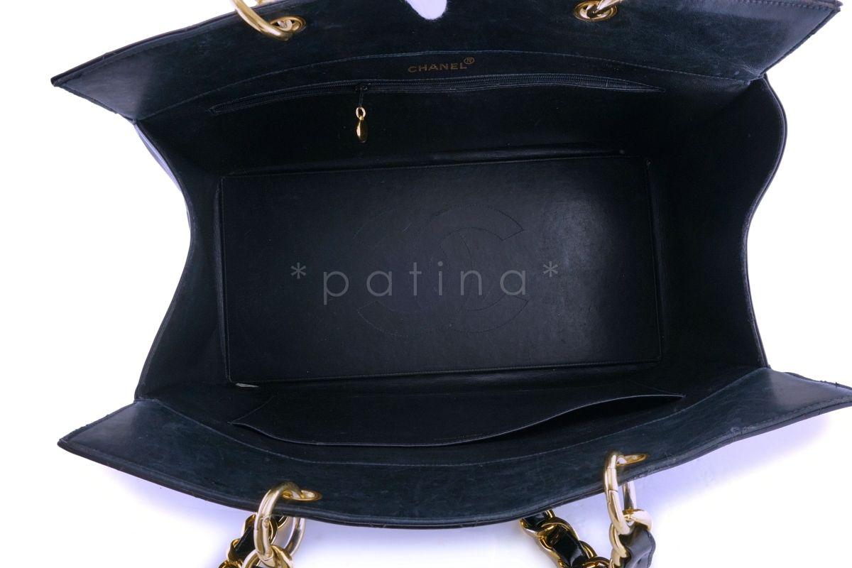 Rare Chanel Black Vintage Patent Original Grand Shopper GST Tote Bag 64025 6