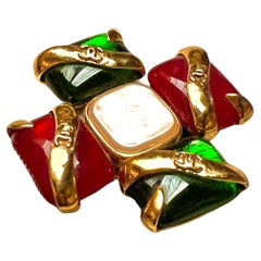 Raro broche Chanel, 1994 Primavera, Robert Goossens & Maison Gripoix, Lagerfeld