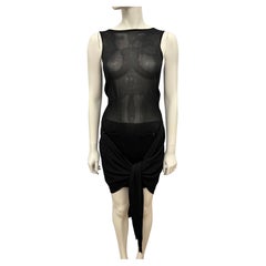 Rare Chanel by Karl Lagerfeld Cruise 2015 Convertible Black Sheer Knit Draped Dr