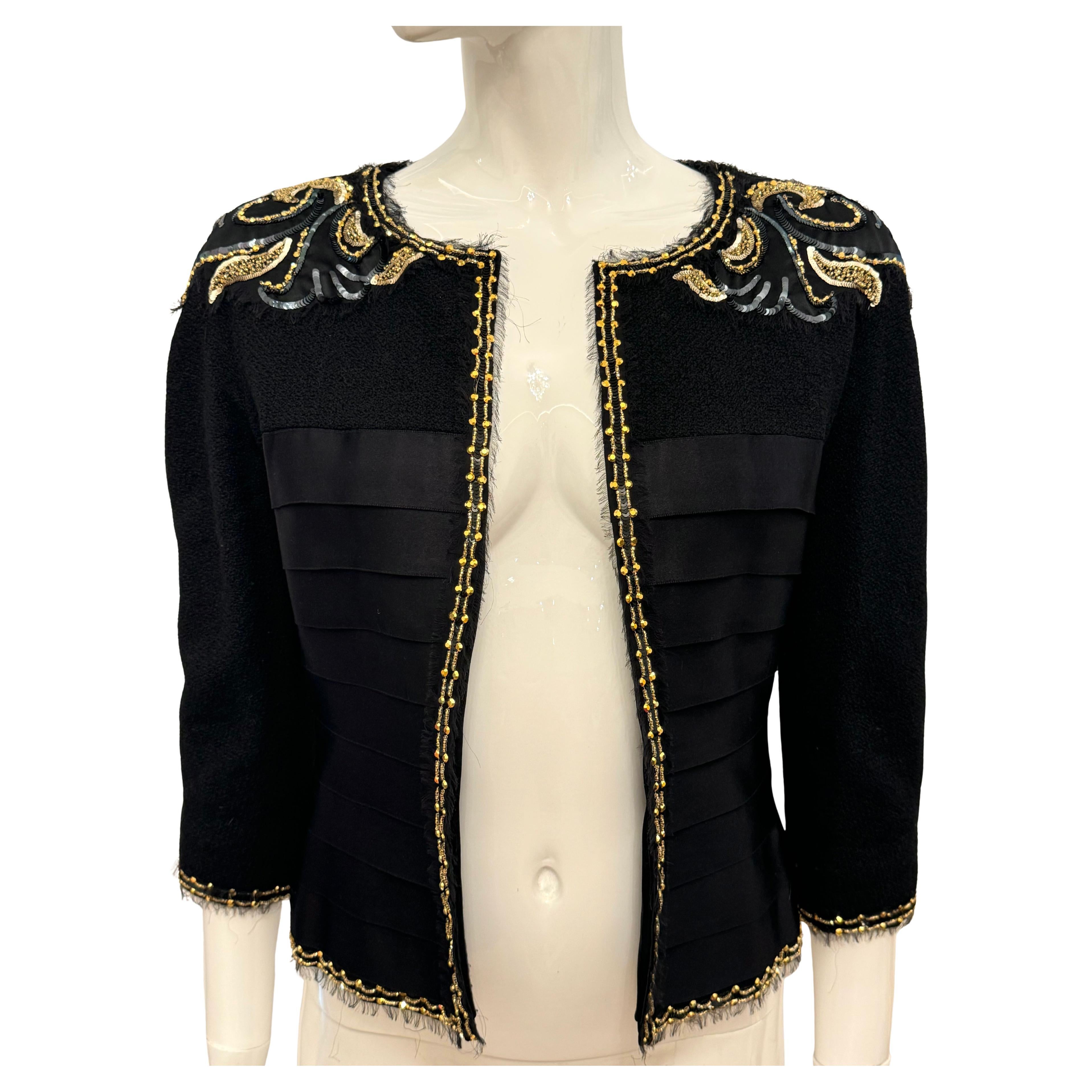Seltene Chanel by Karl Lagerfeld F/W 2006 Laufsteg Stickerei Jacke
