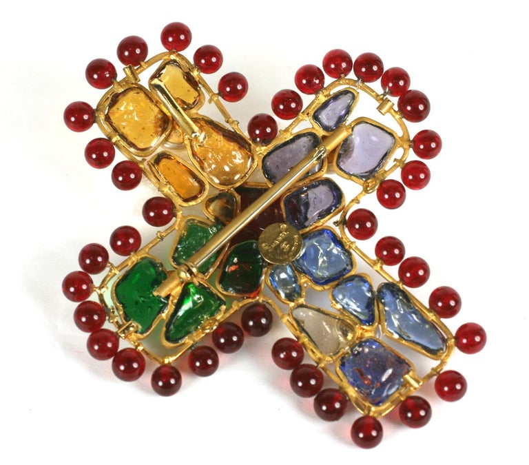 Rare Chanel Byzantine Cross with Ruby Bead Surround at 1stDibs