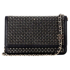 Seltene Chanel 'CC' Crystal Crystal verschönert Leder Brieftasche auf Kette