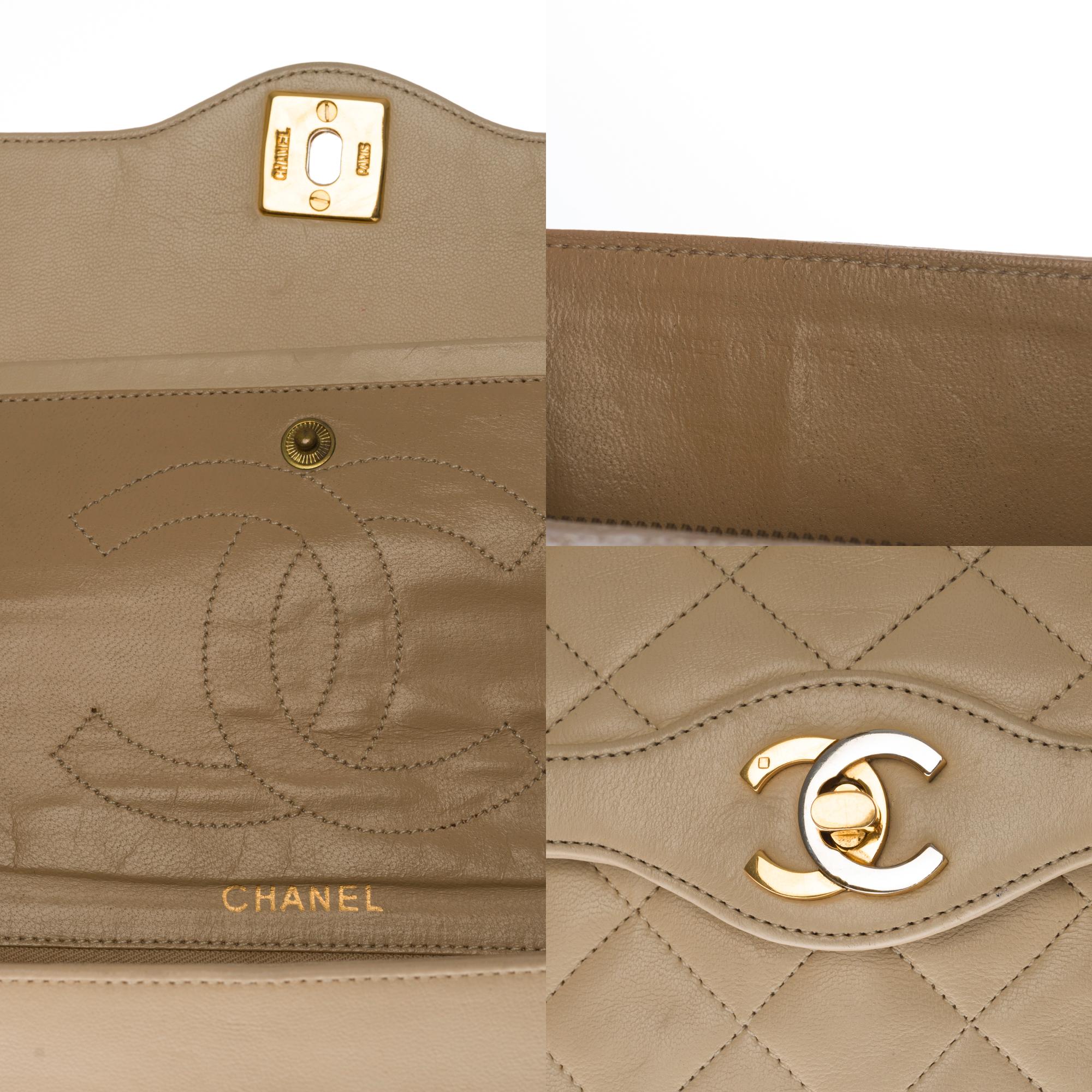 chanel double flap beige