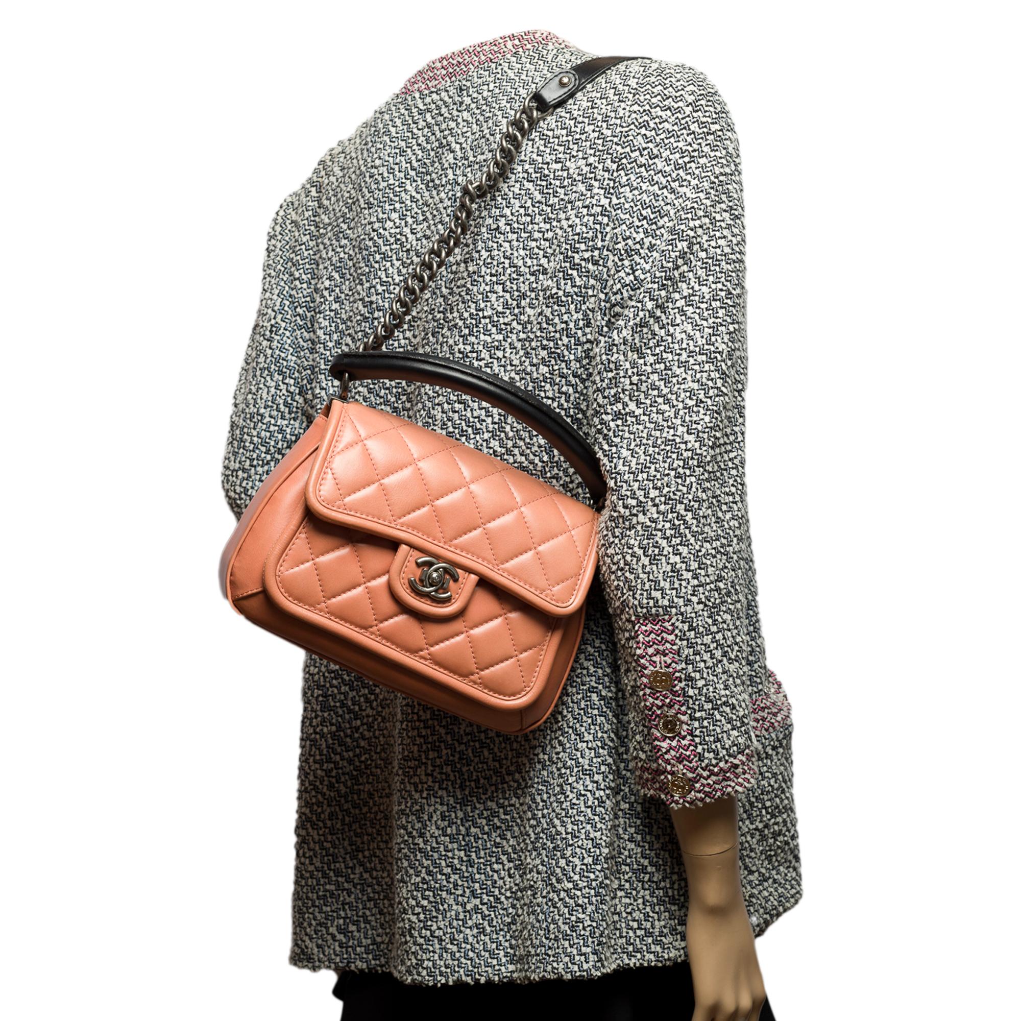 Rare Chanel Classic shoulder flap bag in Pink quilted lambskin leather, RSHW For Sale 8