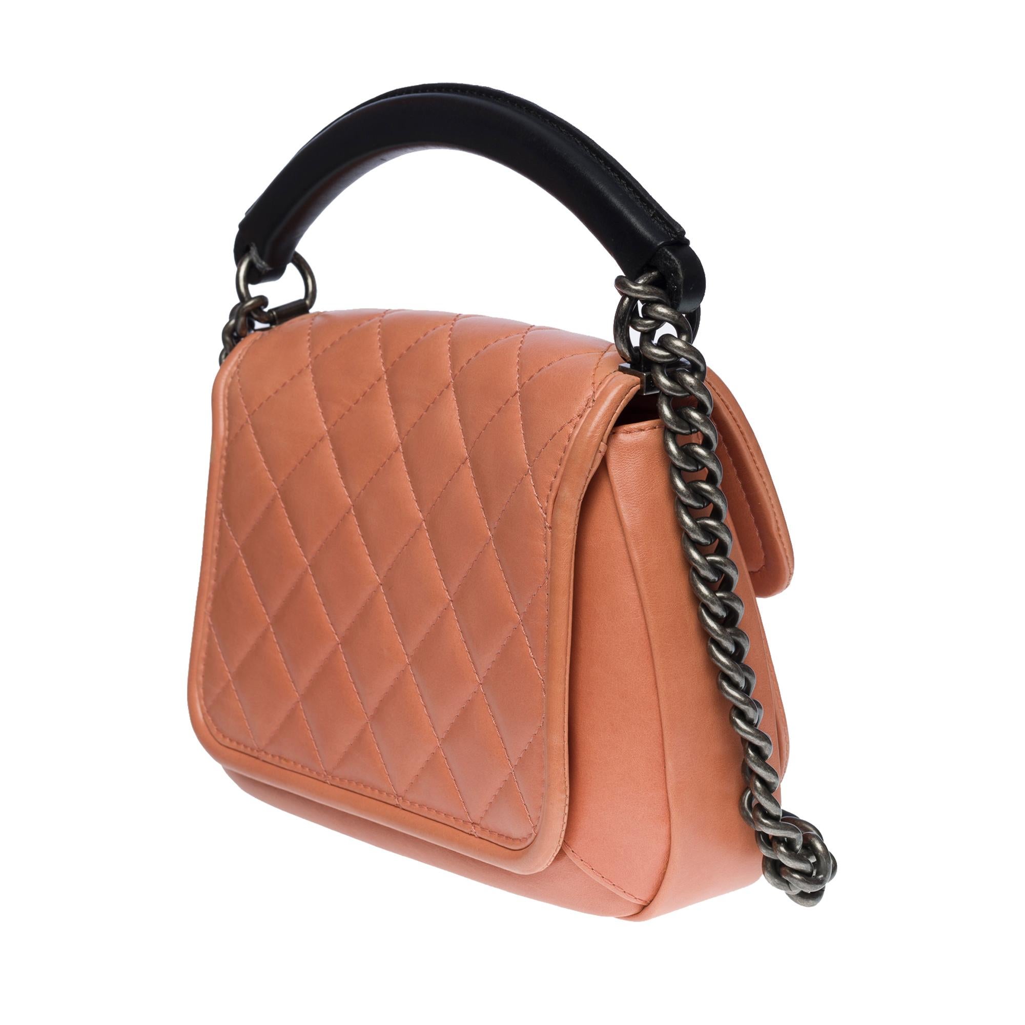 Rare Chanel Classic shoulder flap bag in Pink quilted lambskin leather, RSHW For Sale 1