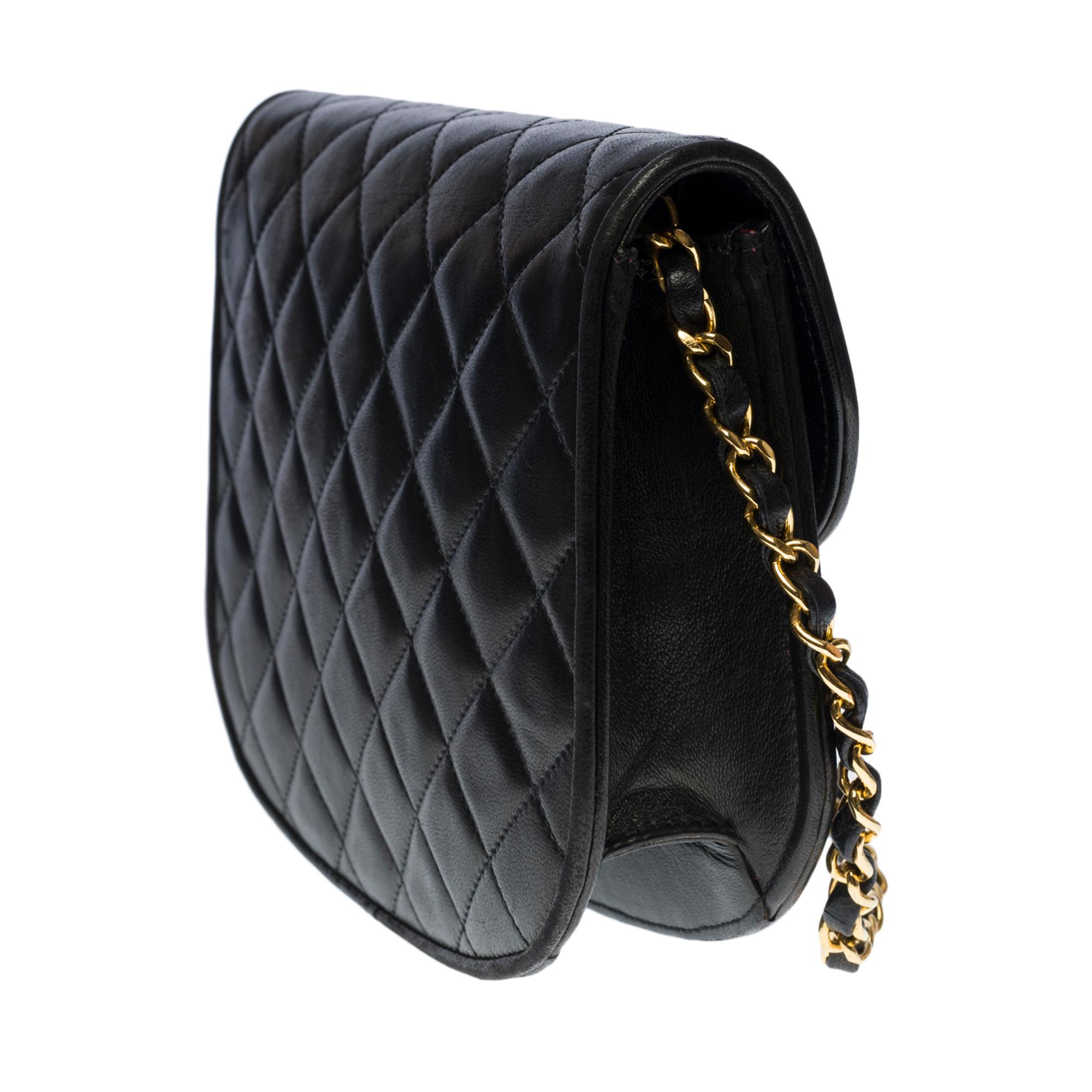 Black Rare Chanel Classic Flap shoulder bag in black quilted lambskin, GHW
