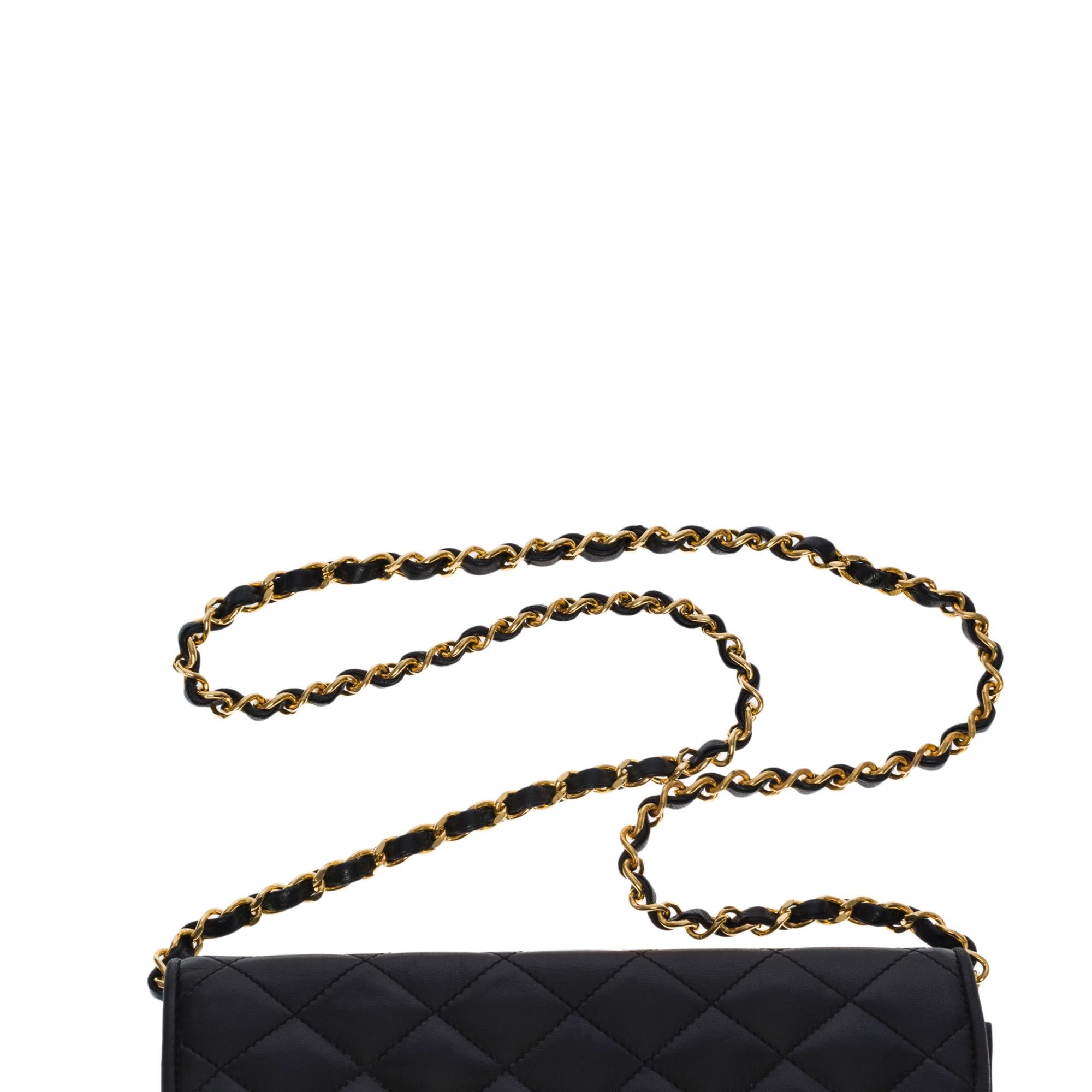 Rare Chanel Classic Flap shoulder bag in black quilted lambskin, GHW 2