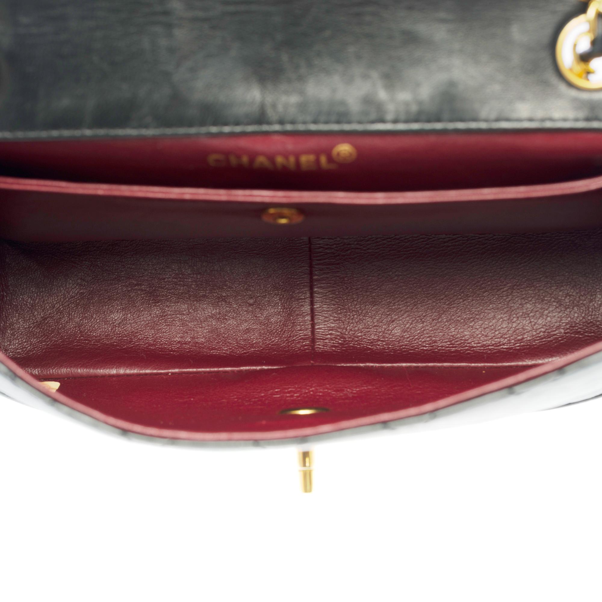 Rara borsa a tracolla Chanel Classic Flap in pelle di agnello trapuntata nera con custodia, GHW 5
