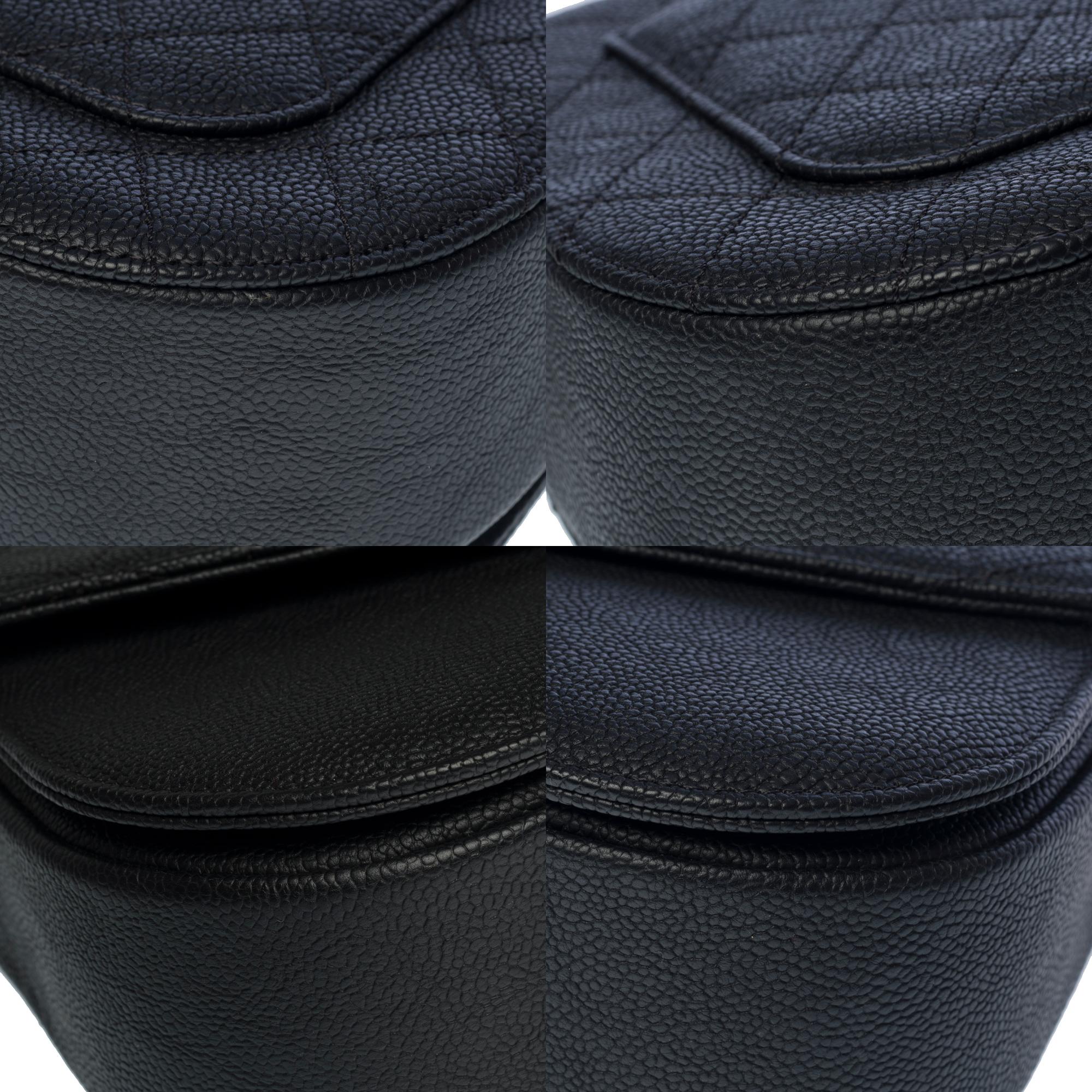 RARE Chanel Coco Cuba Medium flap bag in black caviar leather, Champagne HW  4